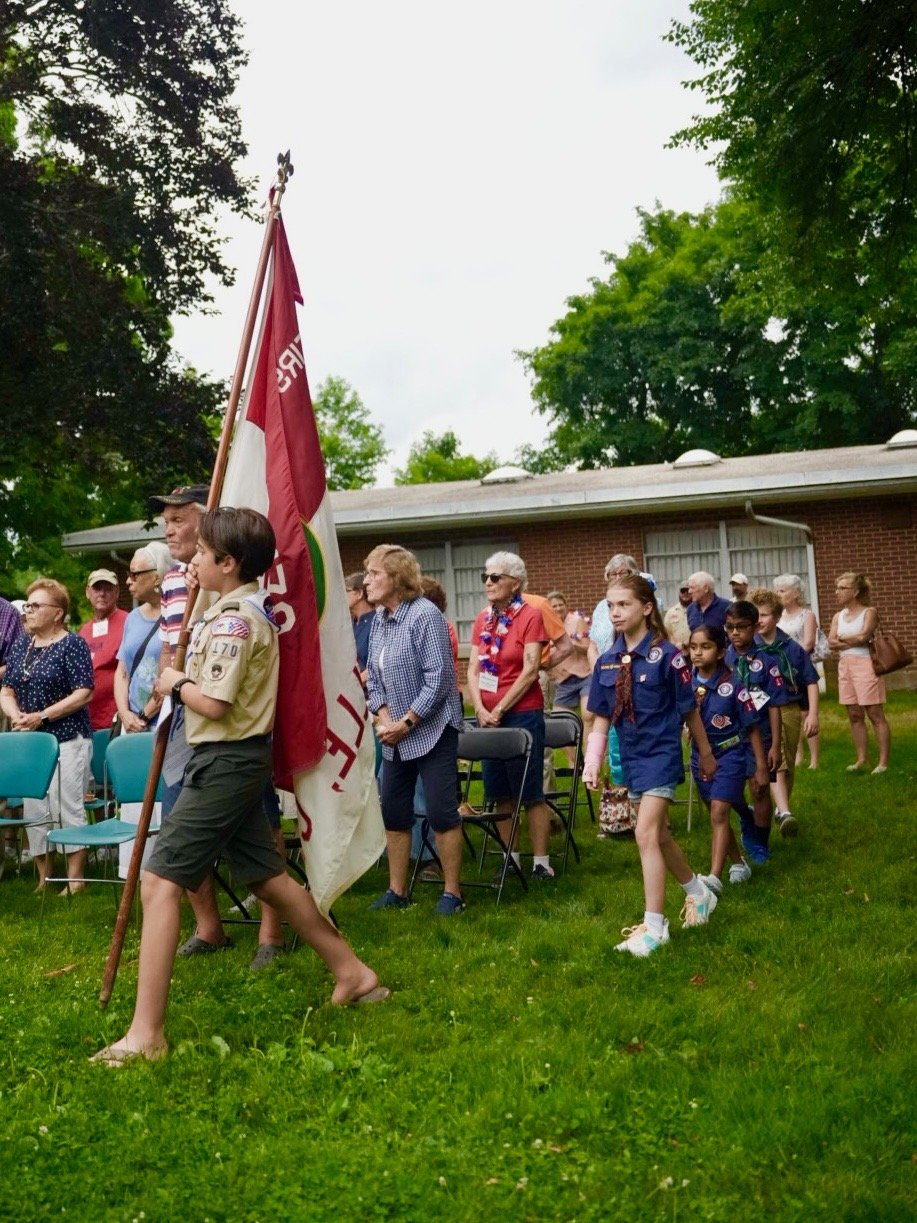 Pack marching in Unionville parade