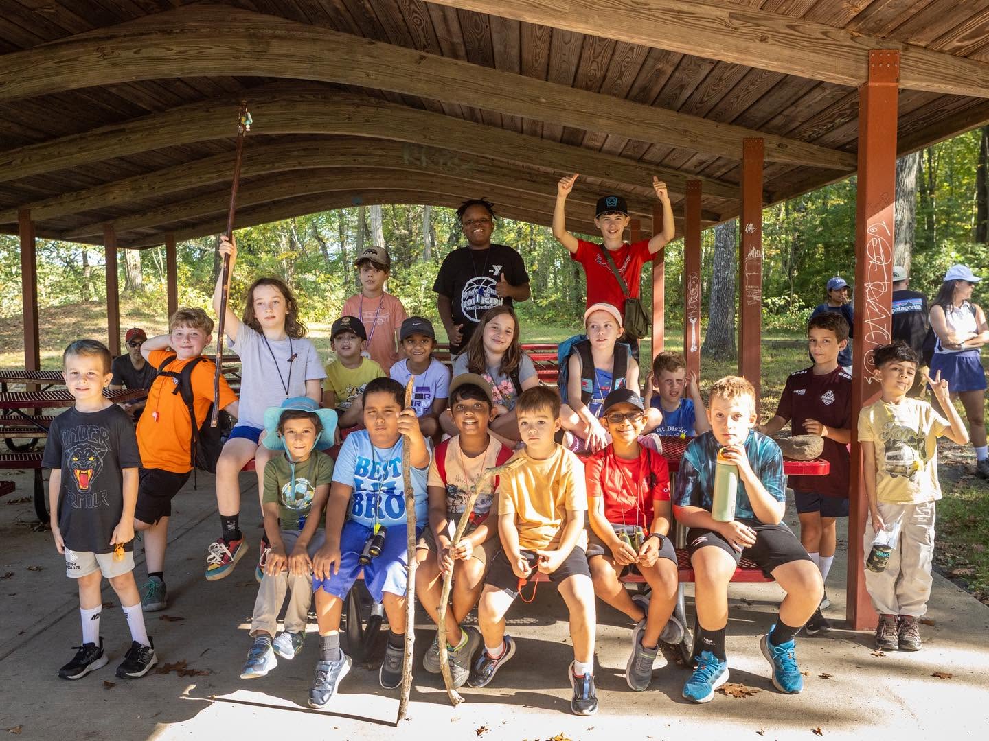 Pack 170 multi-age Scouts hiking group